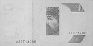 Banknot 10 zotych z 2012 roku w podczerwieni