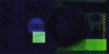 Banknot 100 zotych 2012 w ultrafiolecie