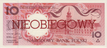 Banknot 10 złotych 1990